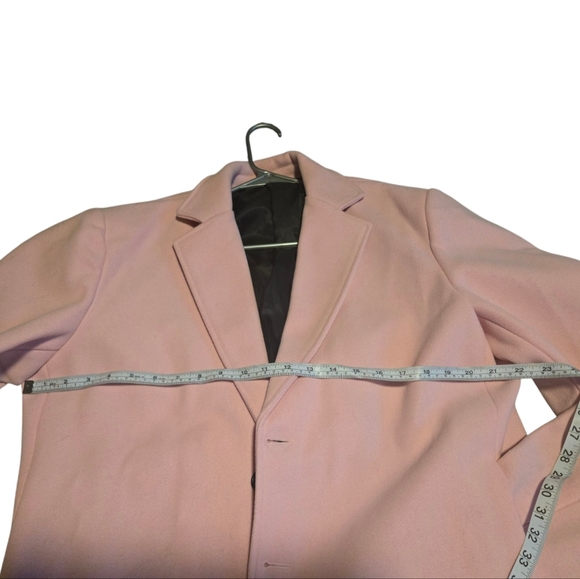 Men's Wool Blend Pea Coat Notched Collar Single Breasted Overcoat - Picture 3 of 6